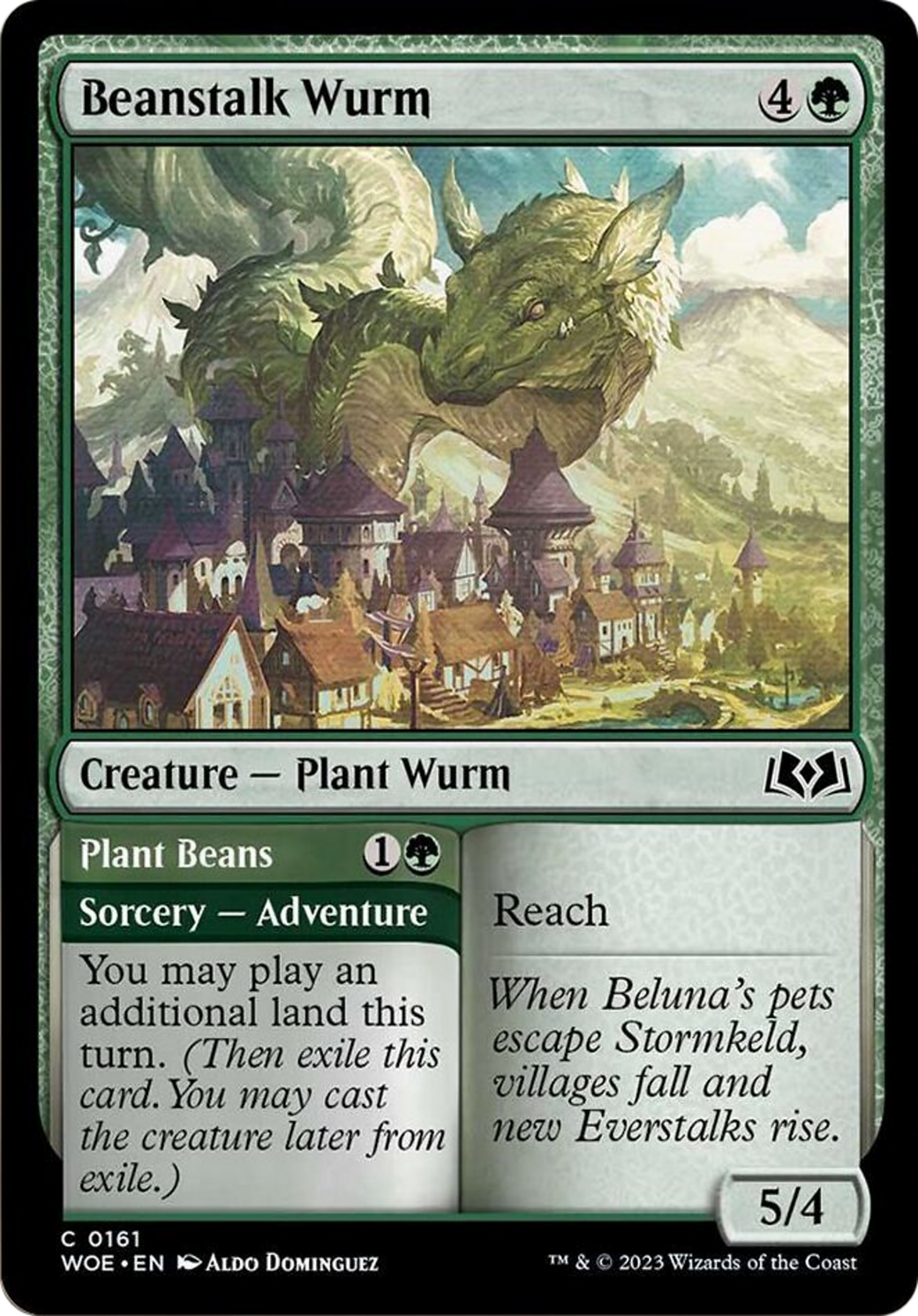 Beanstalk Wurm // Plant Beans [Wilds of Eldraine] | Eastridge Sports Cards & Games