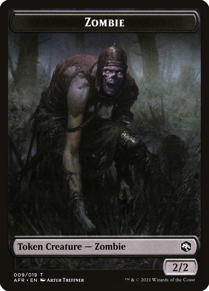 Wolf // Zombie Double-Sided Token [Dungeons & Dragons: Adventures in the Forgotten Realms Tokens] | Eastridge Sports Cards & Games