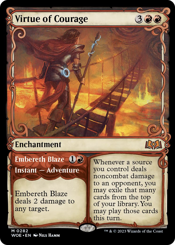 Virtue of Courage // Embereth Blaze (Showcase) [Wilds of Eldraine] | Eastridge Sports Cards & Games