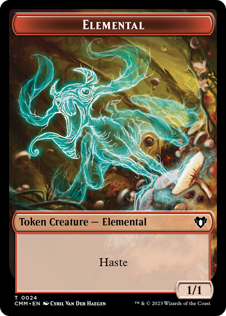 Elemental (0024) // Elf Druid Double-Sided Token [Commander Masters Tokens] | Eastridge Sports Cards & Games