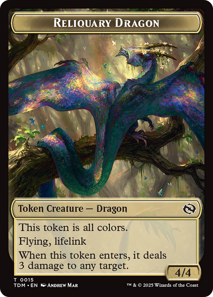 Reliquary Dragon // Dragon (0011) Double-Sided Token [Tarkir: Dragonstorm Tokens] | Eastridge Sports Cards & Games