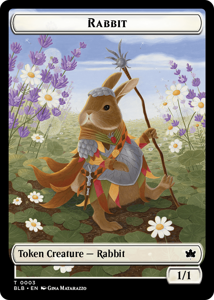 Rabbit // Flowerfoot Swordmaster Double-Sided Token [Bloomburrow Tokens] | Eastridge Sports Cards & Games