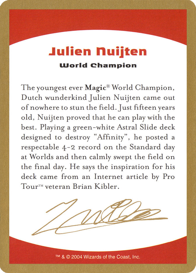 Julien Nuijten Bio [World Championship Decks 2004] | Eastridge Sports Cards & Games