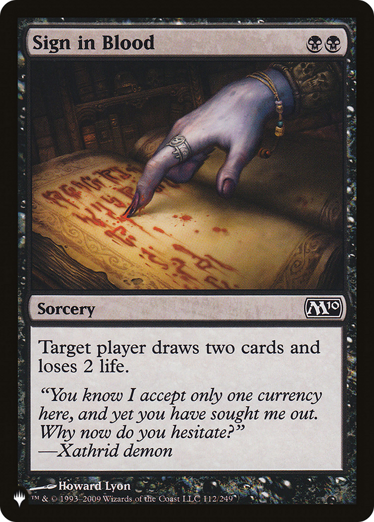 Sign in Blood (M10) [The List] | Eastridge Sports Cards & Games