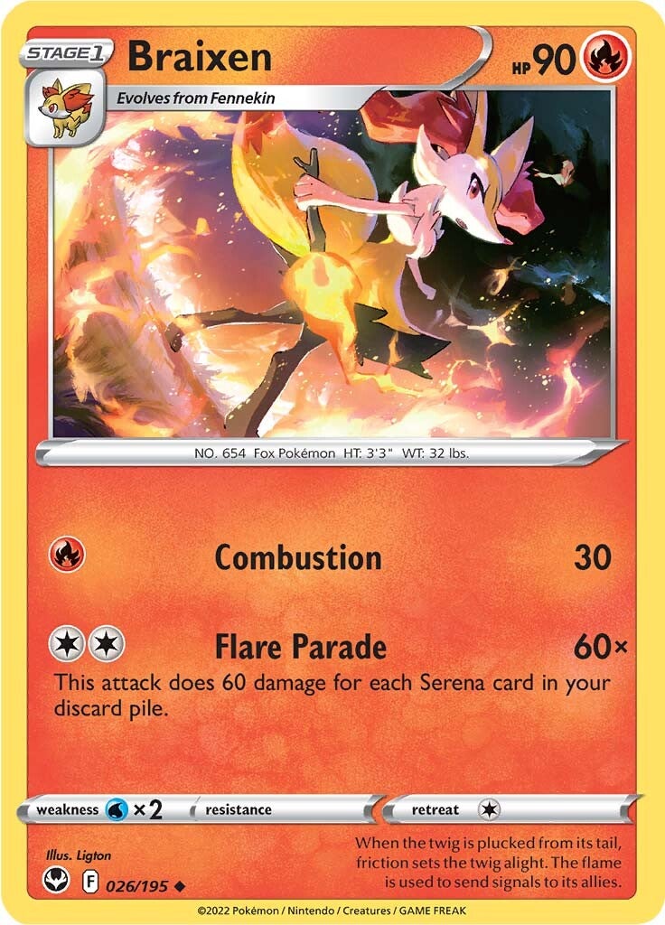 Braixen (026/195) [Sword & Shield: Silver Tempest] | Eastridge Sports Cards & Games