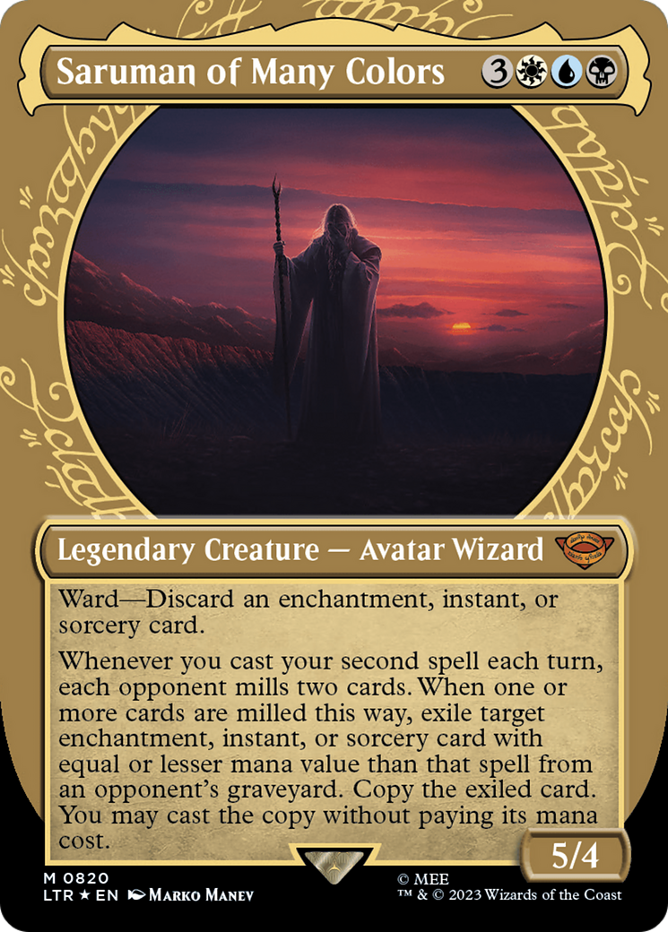 Saruman of Many Colors (Showcase) (Surge Foil) [The Lord of the Rings: Tales of Middle-Earth] | Eastridge Sports Cards & Games