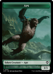 Ape // Shark Double-Sided Token [Outlaws of Thunder Junction Commander Tokens] | Eastridge Sports Cards & Games