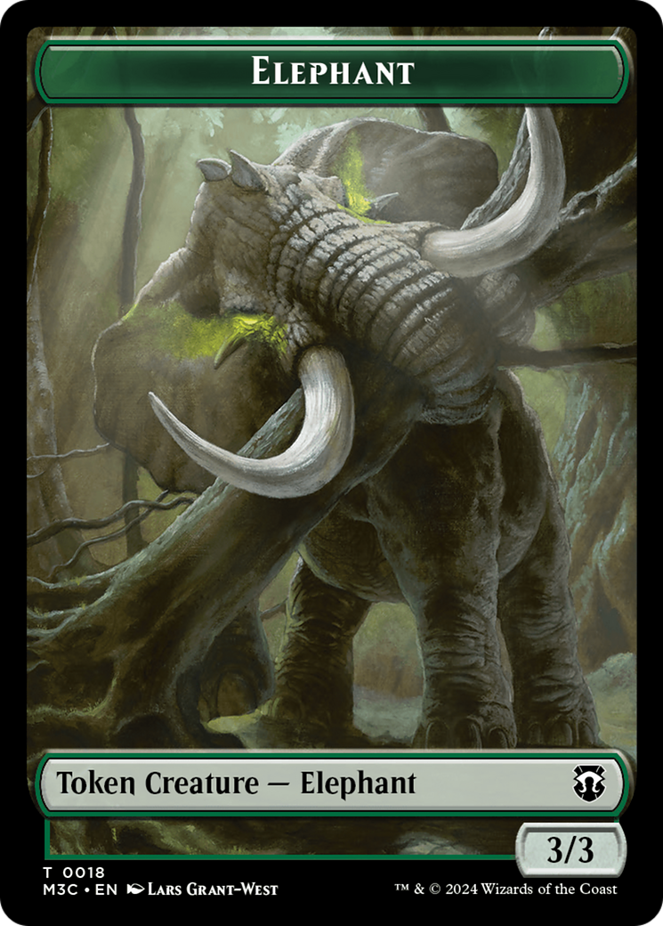 Elephant (Ripple Foil) // Beast (0016) Double-Sided Token [Modern Horizons 3 Commander Tokens] | Eastridge Sports Cards & Games