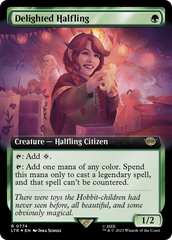 Delighted Halfling (Extended Art) (Surge Foil) [The Lord of the Rings: Tales of Middle-Earth] | Eastridge Sports Cards & Games