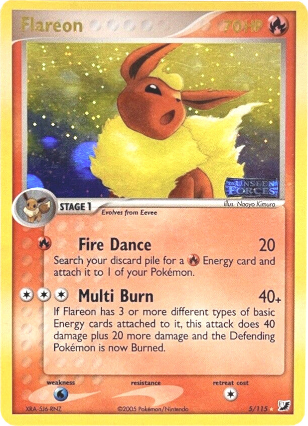 Flareon (5/115) (Stamped) [EX: Unseen Forces] | Eastridge Sports Cards & Games