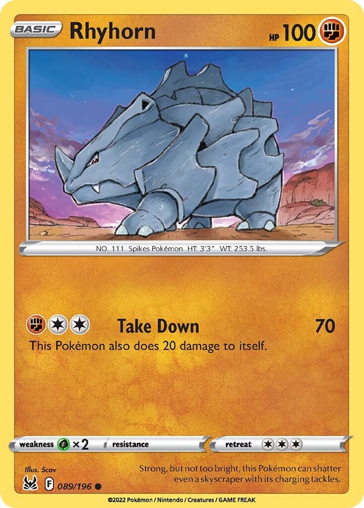 Rhyhorn (089/196) [Sword & Shield: Lost Origin] | Eastridge Sports Cards & Games