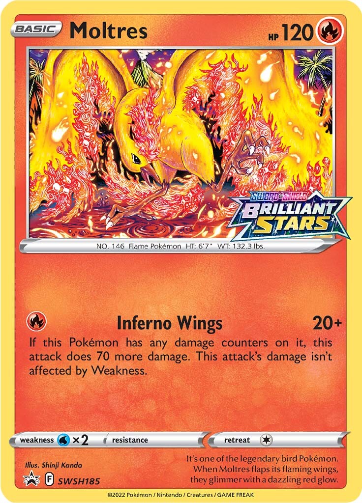 Moltres (SWSH185) (Prerelease Promo) [Sword & Shield: Black Star Promos] | Eastridge Sports Cards & Games