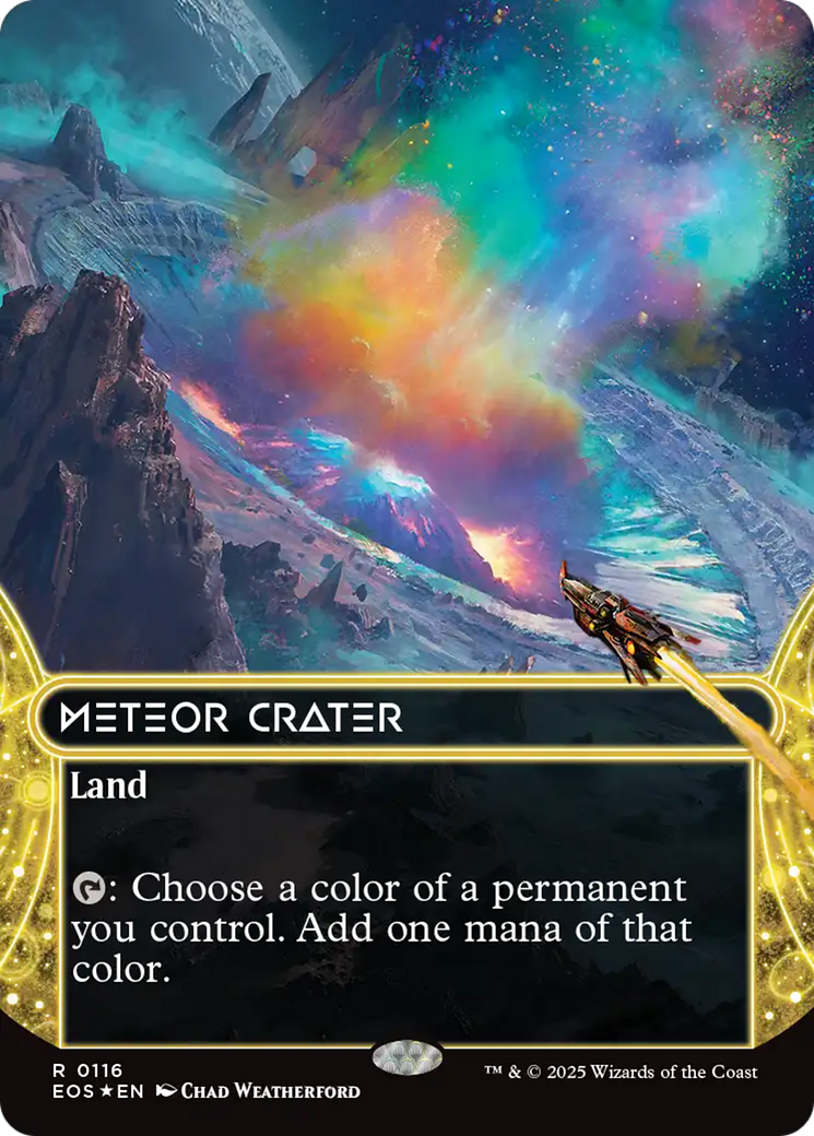 Meteor Crater (0116) (Borderless) (Galaxy Foil) [Edge of Eternities: Stellar Sights] | Eastridge Sports Cards & Games