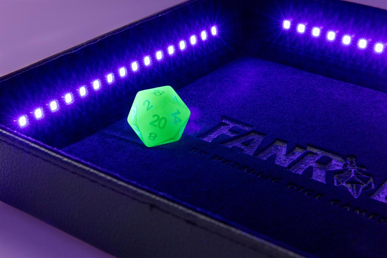FanRoll Glow in the Dark Dice Tray with LED Black Lights | Eastridge Sports Cards & Games