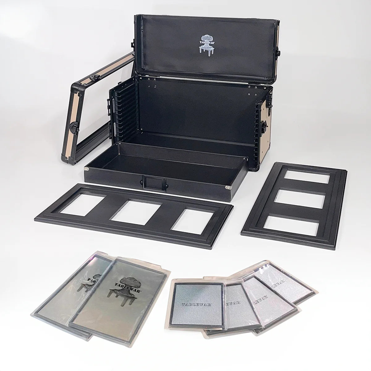 Table War Bundle Trays + Tower: Half-size Case - Khaki | Eastridge Sports Cards & Games