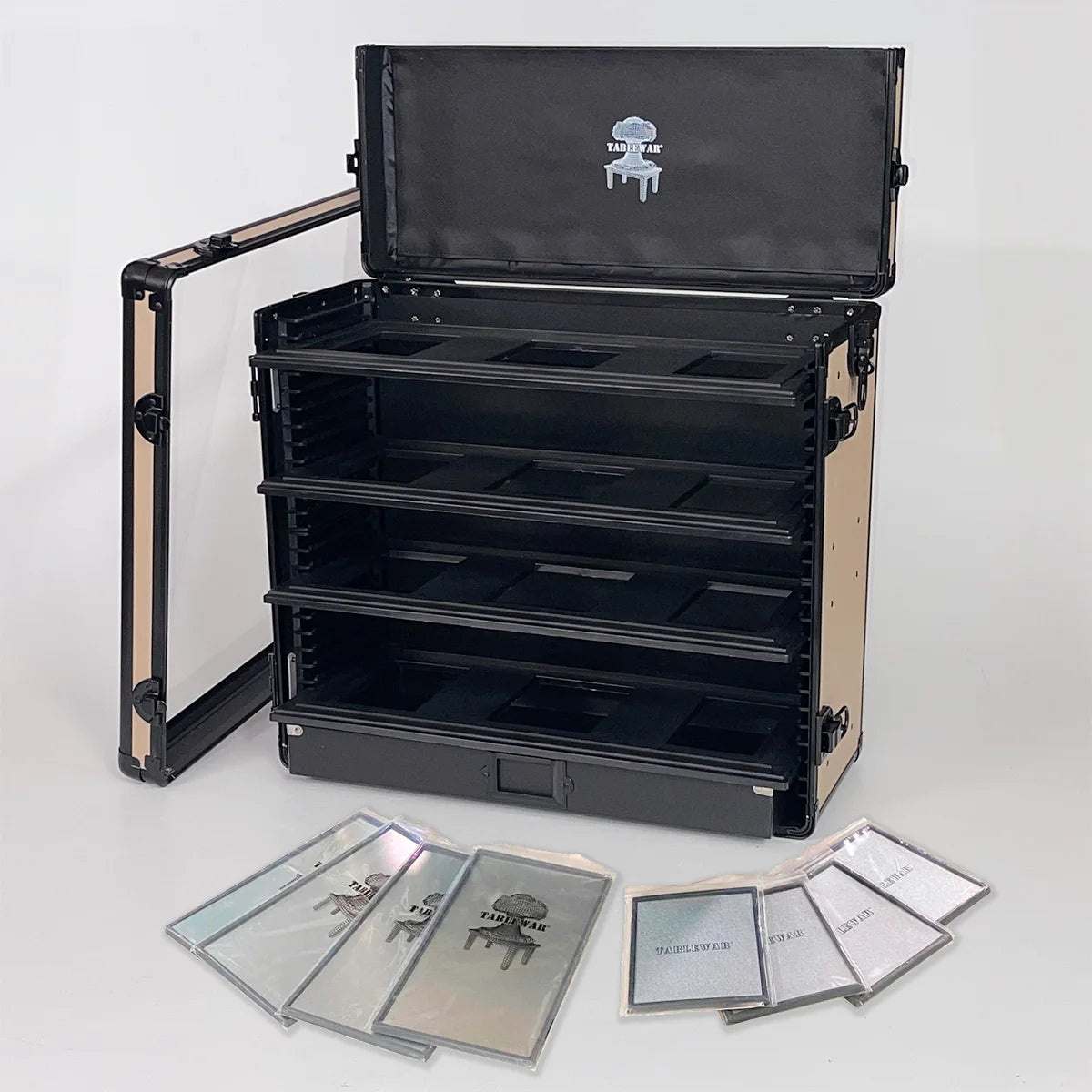 Table War Bundle Trays + Tower: Full-size Case - Khaki | Eastridge Sports Cards & Games