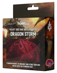FanRoll: Dragon Storm Red Velvet Dice Bag w/ Pockets | Eastridge Sports Cards & Games