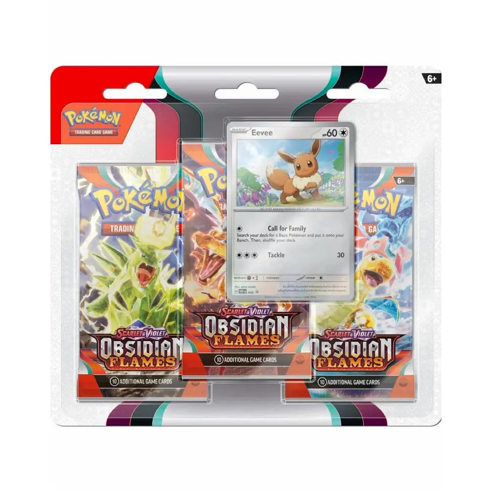 Obsidian Flames 3 Booster Blister Pack - Eevee | Eastridge Sports Cards & Games