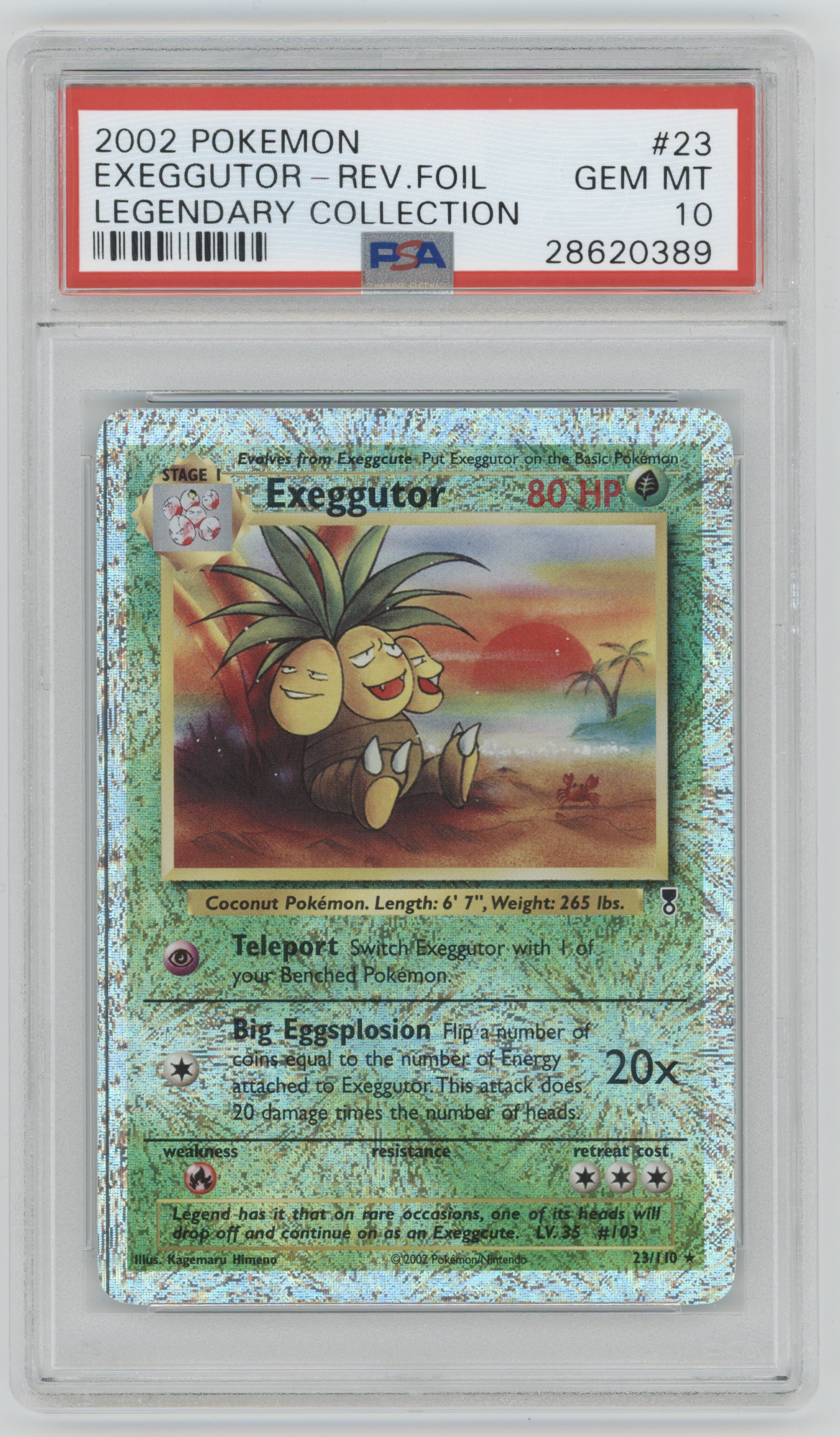 2002 Pokemon Legendary Collection Exeggutor Rev. Foil #23 PSA 10 | Eastridge Sports Cards & Games