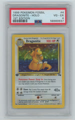 1999 Pokemon Fossil 1st Edition Dragonite - Holo #4 PSA 4 | Eastridge Sports Cards & Games