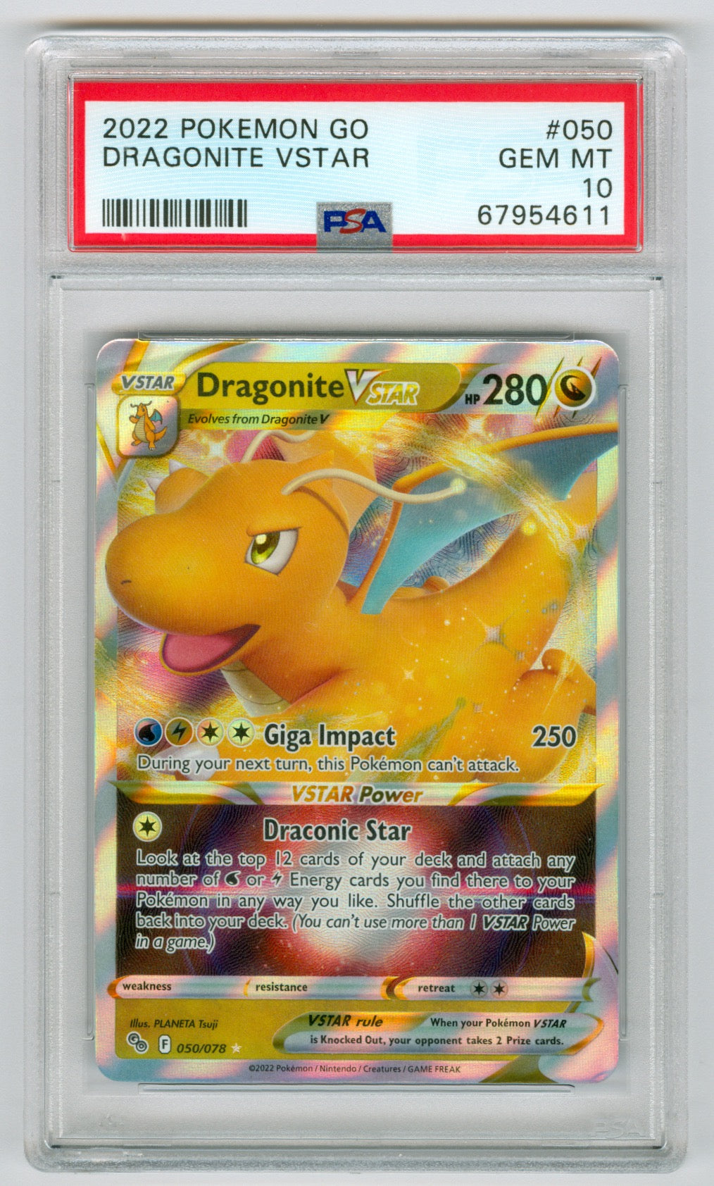 2022 Pokemon Go #050 Dragonite Vstar PSA 10 | Eastridge Sports Cards & Games