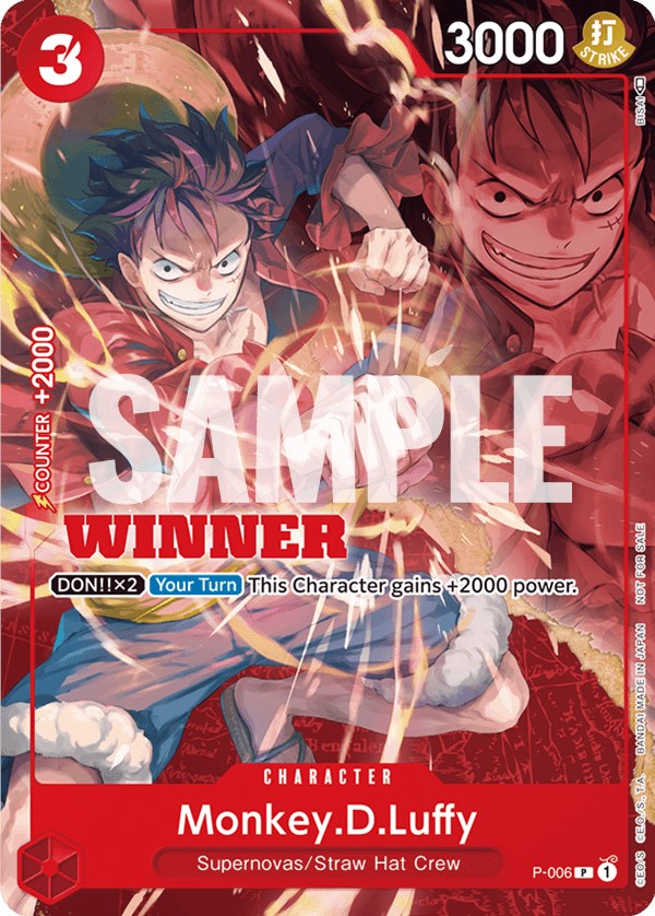 Monkey.D.Luffy (P-006) (Winner Pack Vol. 1) [One Piece Promotion Cards] | Eastridge Sports Cards & Games
