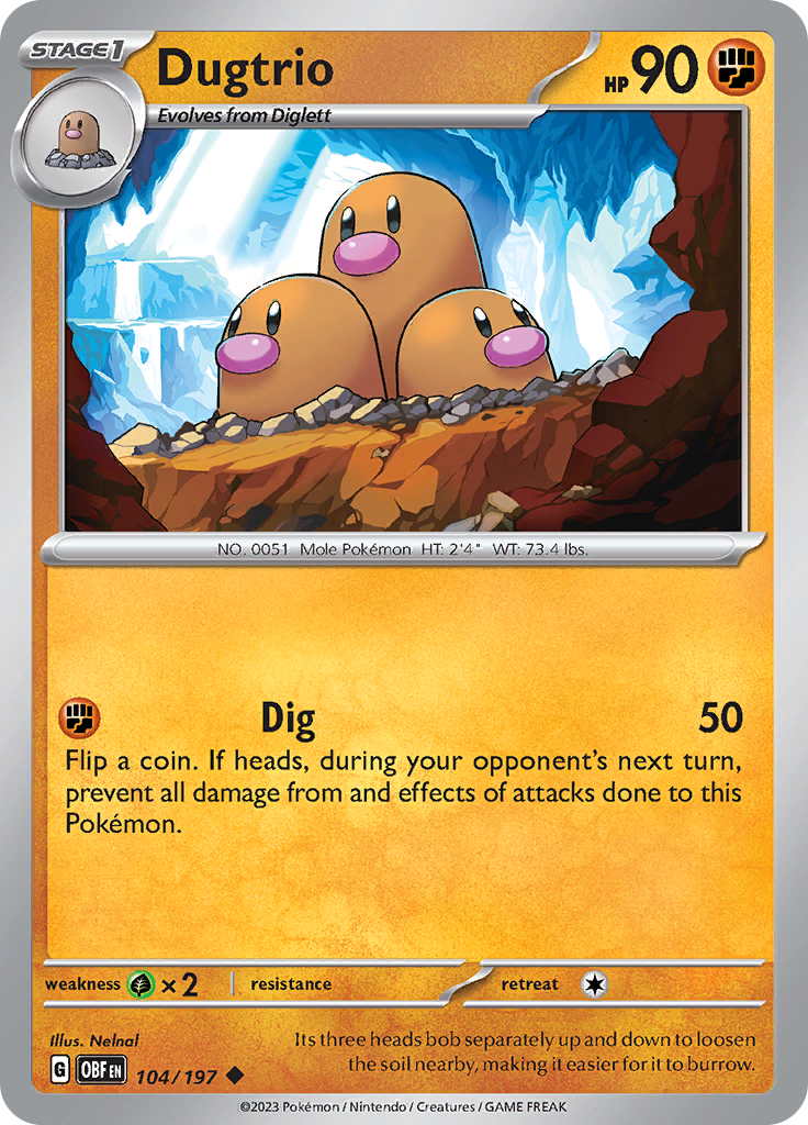 Dugtrio (104/197) [Scarlet & Violet: Obsidian Flames] | Eastridge Sports Cards & Games