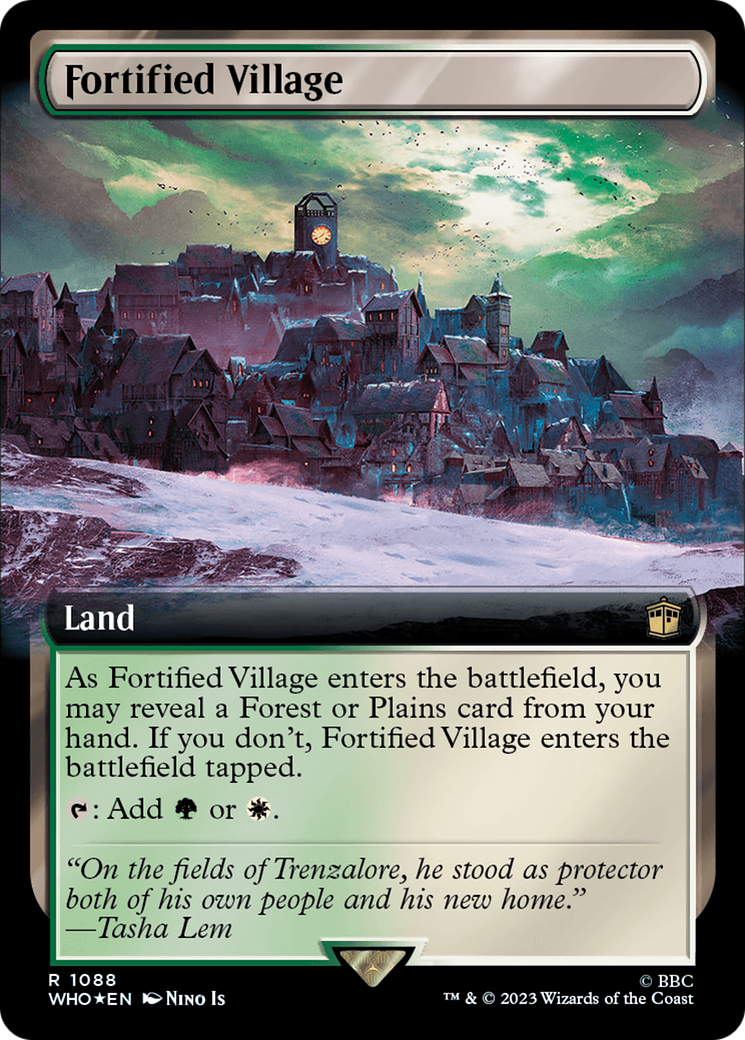 Fortified Village (Extended Art) (Surge Foil) [Doctor Who] | Eastridge Sports Cards & Games