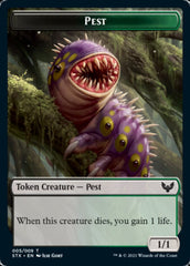 Fractal // Pest Double-Sided Token [Strixhaven: School of Mages Tokens] | Eastridge Sports Cards & Games