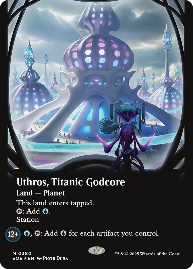 Uthros, Titanic Godcore (Borderless) (Galaxy Foil) [Edge of Eternities] | Eastridge Sports Cards & Games