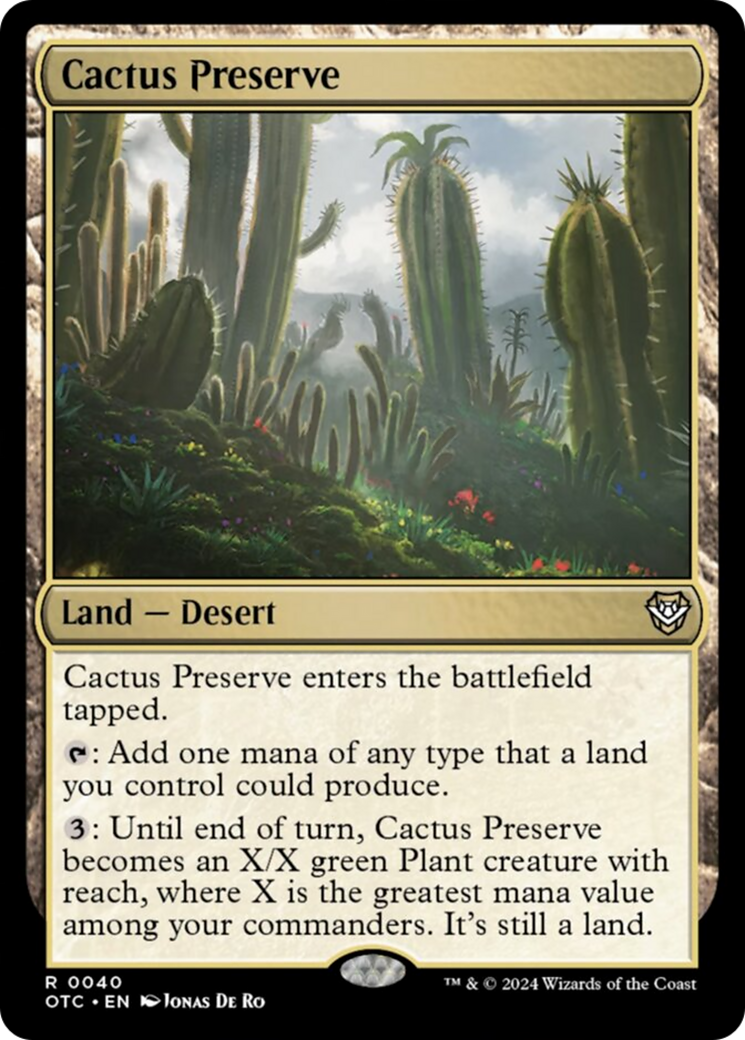 Cactus Preserve [Outlaws of Thunder Junction Commander] | Eastridge Sports Cards & Games