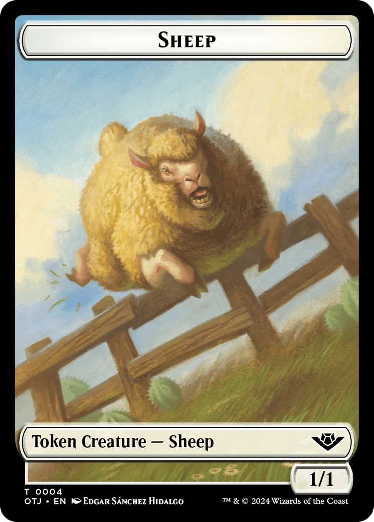 Sheep Token [Outlaws of Thunder Junction Tokens] | Eastridge Sports Cards & Games