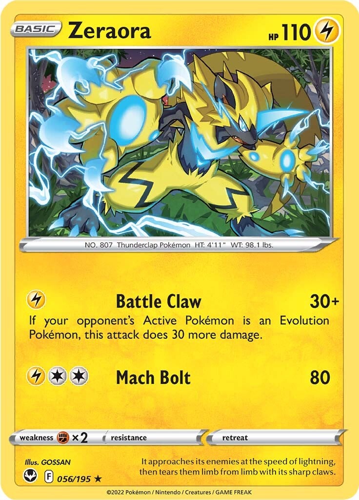 Zeraora (056/195) [Sword & Shield: Silver Tempest] | Eastridge Sports Cards & Games