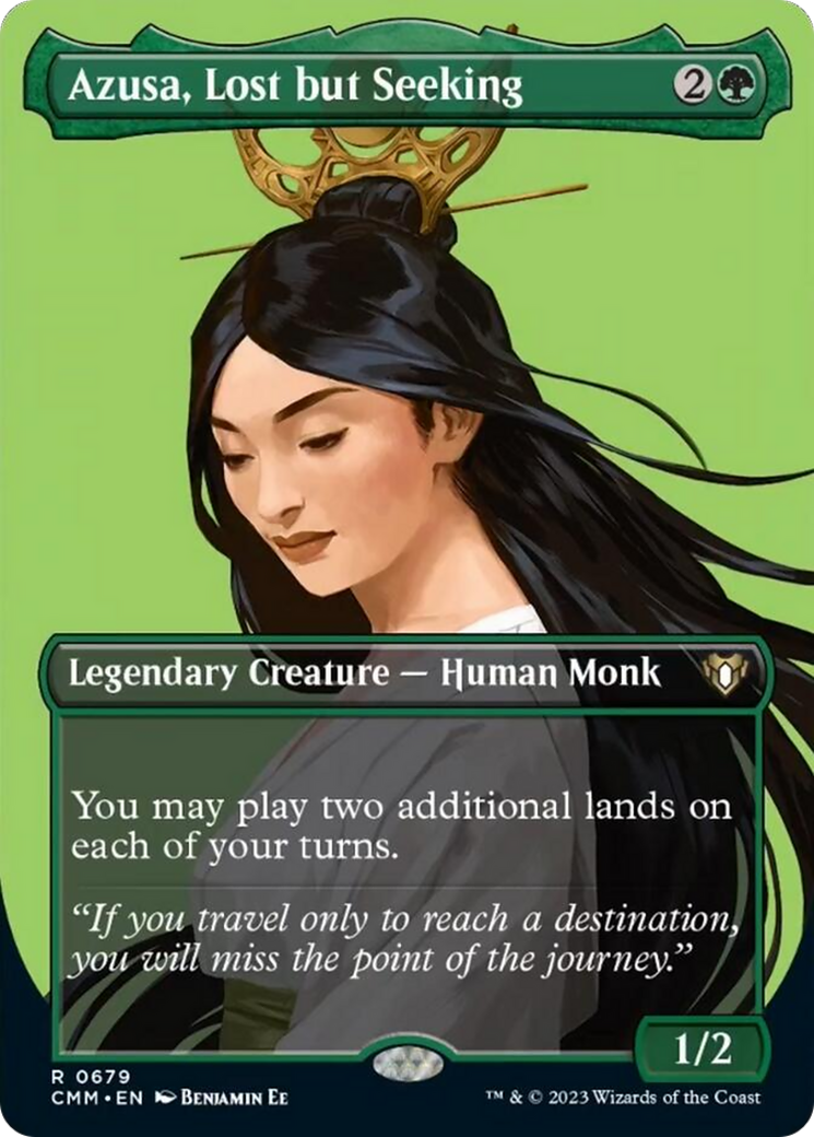 Azusa, Lost but Seeking (Borderless Profile) [Commander Masters] | Eastridge Sports Cards & Games