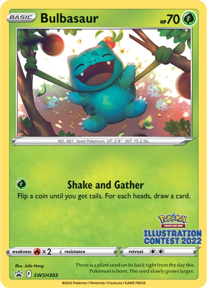 Bulbasaur (SWSH303) (Illustration Contest 2022) [Sword & Shield: Black Star Promos] | Eastridge Sports Cards & Games