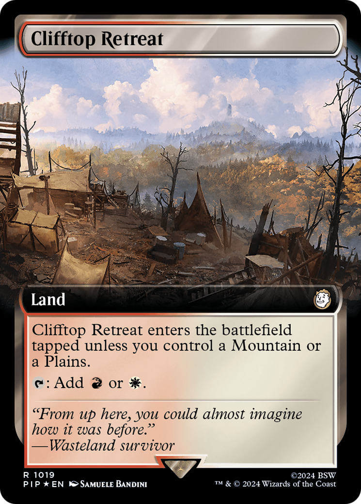 Clifftop Retreat (Extended Art) (Surge Foil) [Fallout] | Eastridge Sports Cards & Games