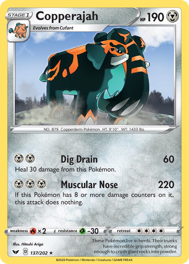 Copperajah (137/202) (GameStop Exclusive) (Blister Exclusive) [Sword & Shield: Base Set] | Eastridge Sports Cards & Games