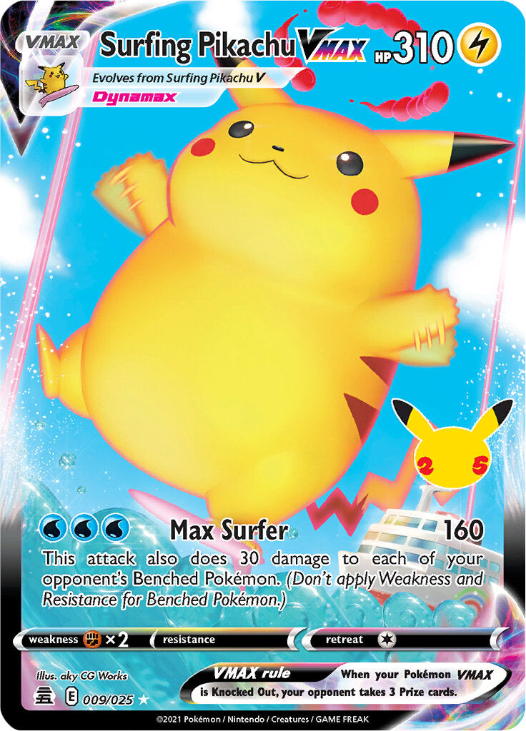 Surfing Pikachu VMAX (009/025) [Celebrations: 25th Anniversary] | Eastridge Sports Cards & Games