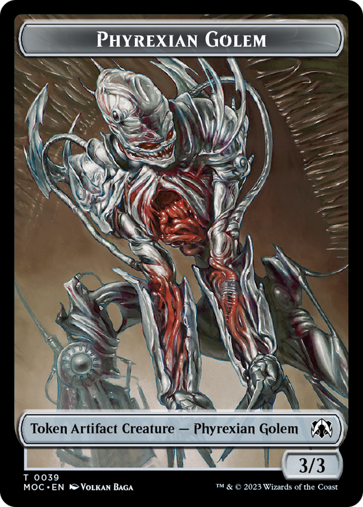 Phyrexian Golem // Construct Double-Sided Token [March of the Machine Commander Tokens] | Eastridge Sports Cards & Games