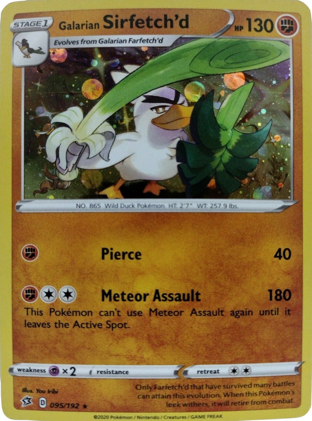 Galarian Sirfetch'd (095/192) (Cosmos Holo) [Sword & Shield: Rebel Clash] | Eastridge Sports Cards & Games