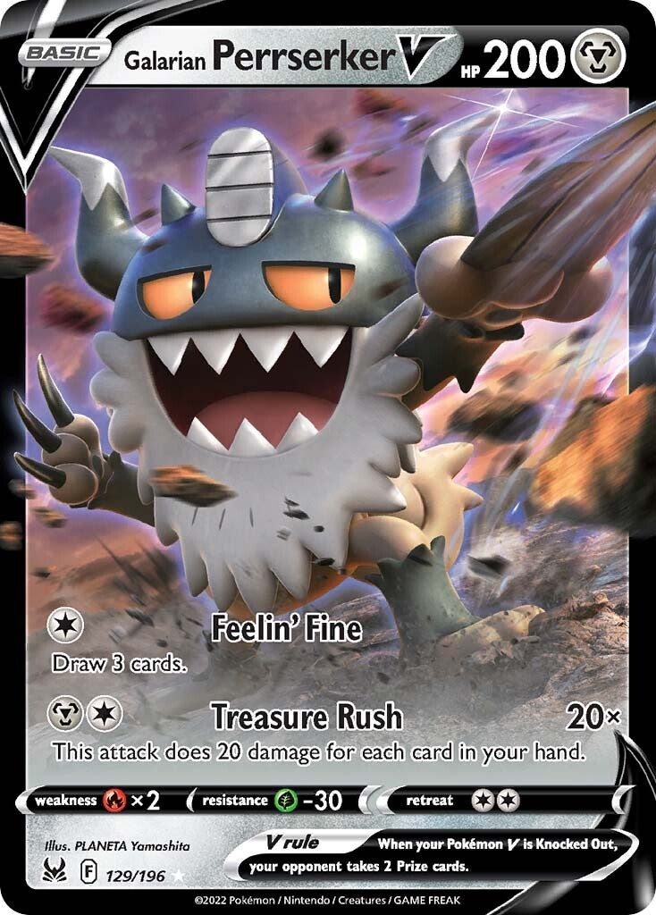 Galarian Perrserker V (129/196) [Sword & Shield: Lost Origin] | Eastridge Sports Cards & Games