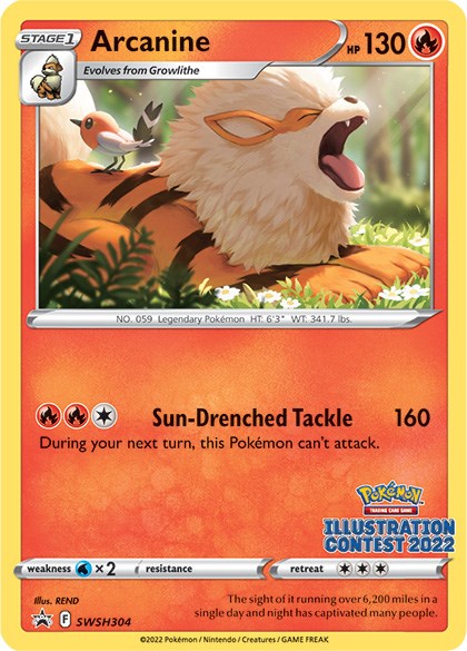 Arcanine (SWSH304) (Illustration Contest 2022) [Sword & Shield: Black Star Promos] | Eastridge Sports Cards & Games