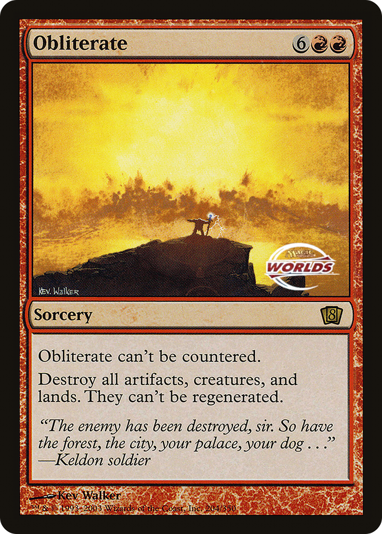 Obliterate (World Championship 2003) [Oversize Cards] | Eastridge Sports Cards & Games