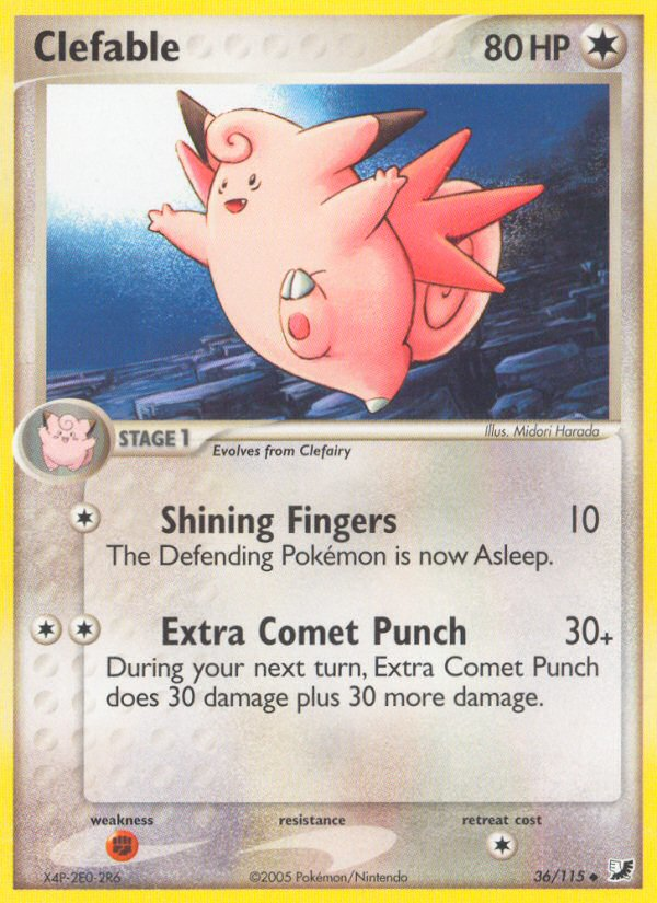 Clefable (36/115) [EX: Unseen Forces] | Eastridge Sports Cards & Games