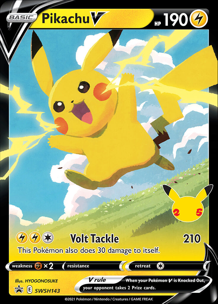 Pikachu V (SWSH143) (Celebrations) [Sword & Shield: Black Star Promos] | Eastridge Sports Cards & Games