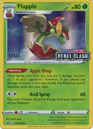 Flapple (SWSH022) (Staff Prerelease Promo) [Sword & Shield: Black Star Promos] | Eastridge Sports Cards & Games