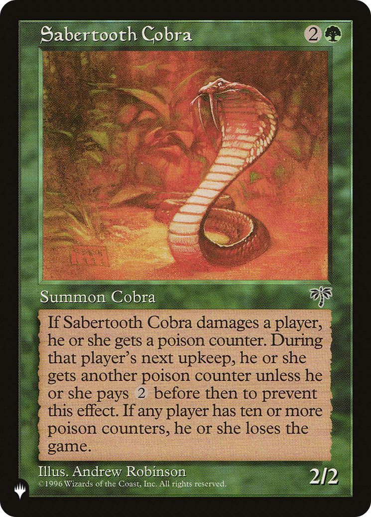 Sabertooth Cobra [The List] | Eastridge Sports Cards & Games