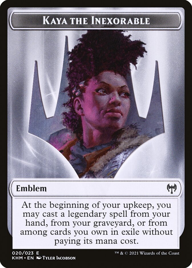 Human Warrior // Kaya, the Inexorable Emblem Double-Sided Token [Kaldheim Tokens] | Eastridge Sports Cards & Games