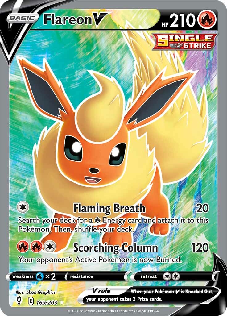 Flareon V (169/203) [Sword & Shield: Evolving Skies] | Eastridge Sports Cards & Games