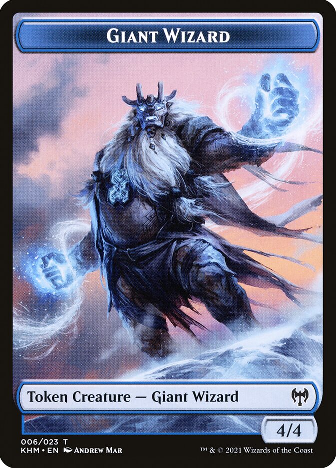 Elf Warrior // Giant Wizard Double-Sided Token [Kaldheim Tokens] | Eastridge Sports Cards & Games